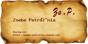 Zsebe Petrónia névjegykártya